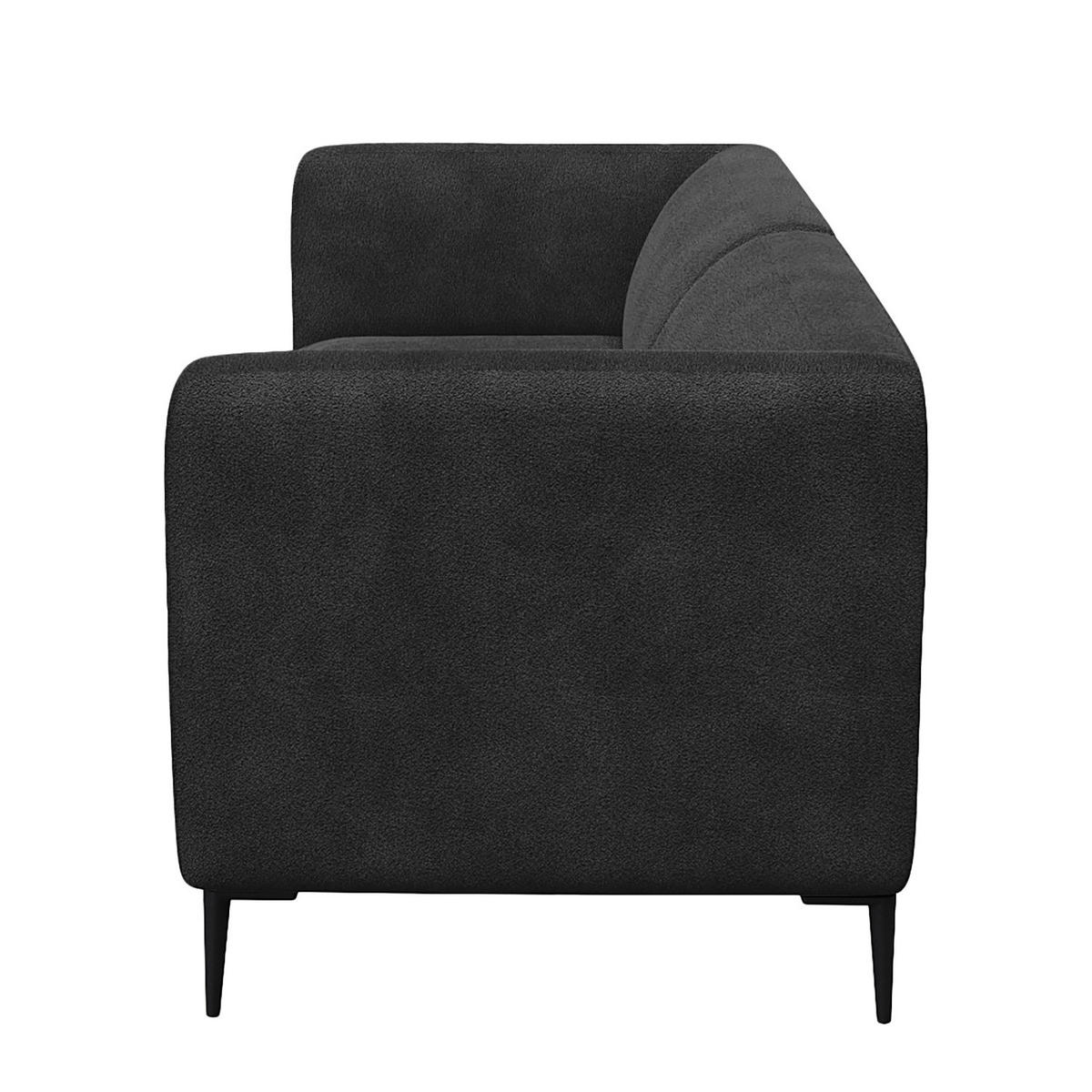 3-SITZER SOFA - Anthrazit/Schwarz, Textil/Metall (205/74/88cm) - home24