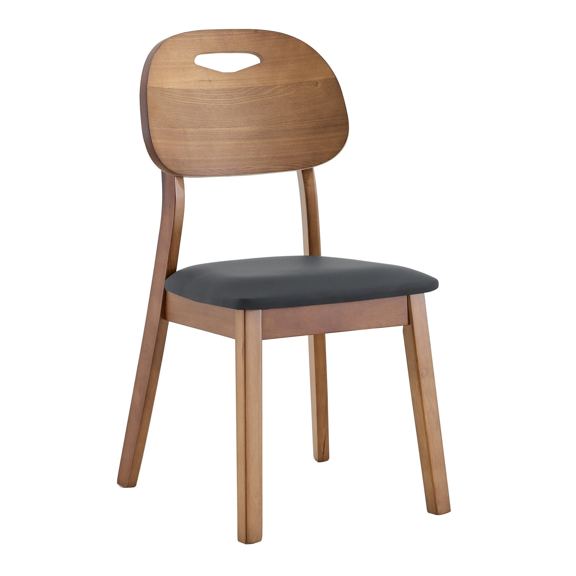 ESSZIMMERSTUHL 2er-Set mit ovaler Rückenlehne Schwarz - Schwarz, Holz (44/88/50cm) - Meubliv