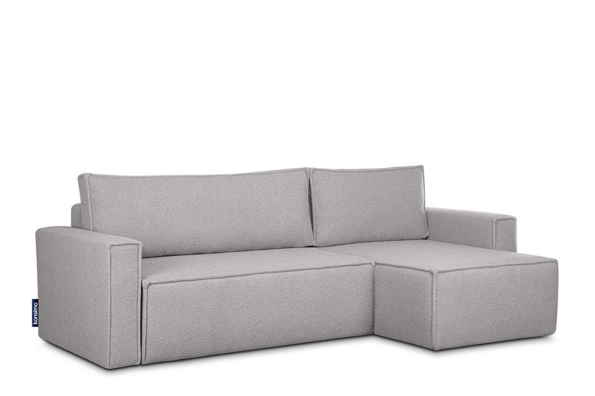 ECKSOFA-LINKS/RECHTS NAPI II mit Schlaffunktion, aschgrau - Hellgrau/Grau, Textil (246/148cm) - KONSIMO®