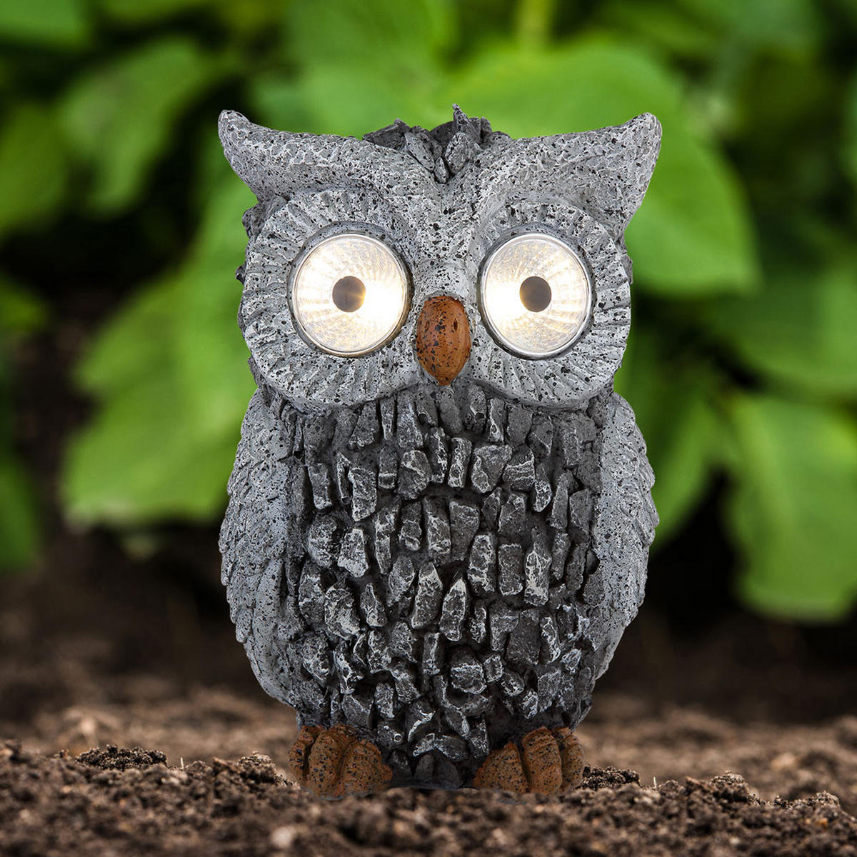 LED AUSSENLEUCHTE Eule Schnecke Grau - Grau, Kunststoff (19.5/10.5/20cm) - Globo Lighting