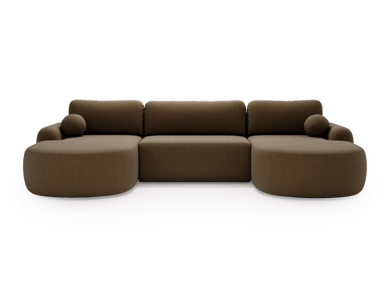 ECKSOFA Aurio U Bouclé-Stoff Braun - Schwarz/Braun, Kunststoff/Textil (347/177cm) - Graingold