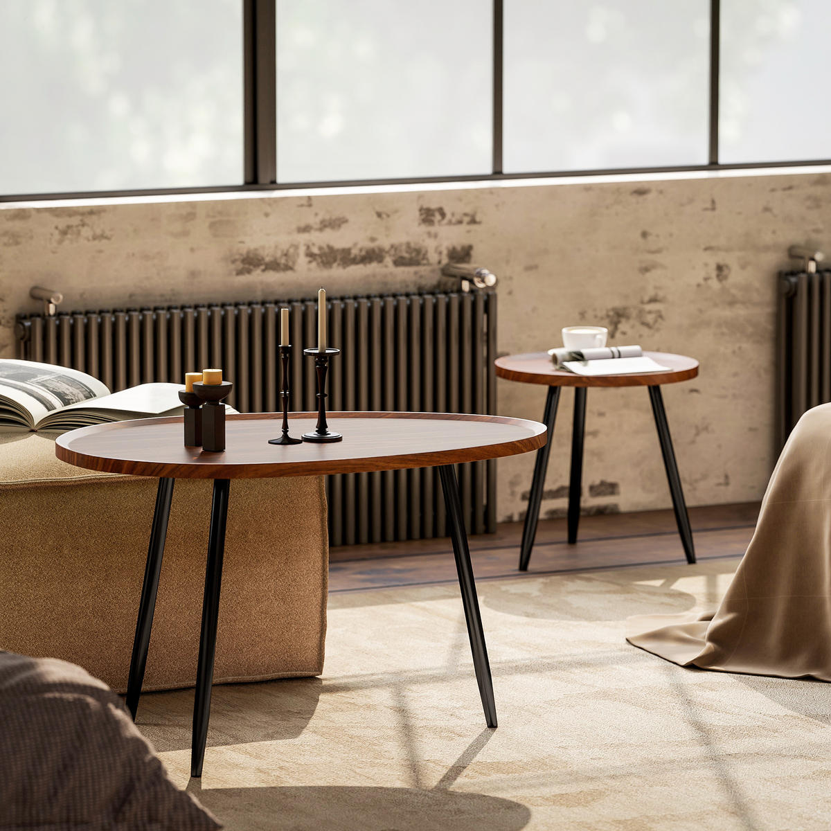 COUCHTISCH Schwarz 1 Stück - Schwarz, Metall (80/55/49cm) - GiPP