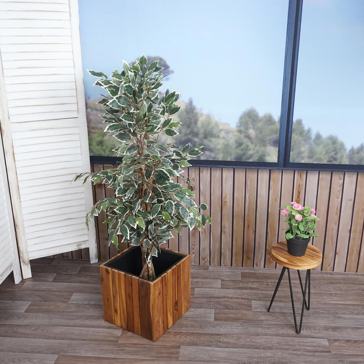 PFLANZKASTEN Braun, Schwarz - Schwarz/Braun, Holz (32/32/32cm) - MCW