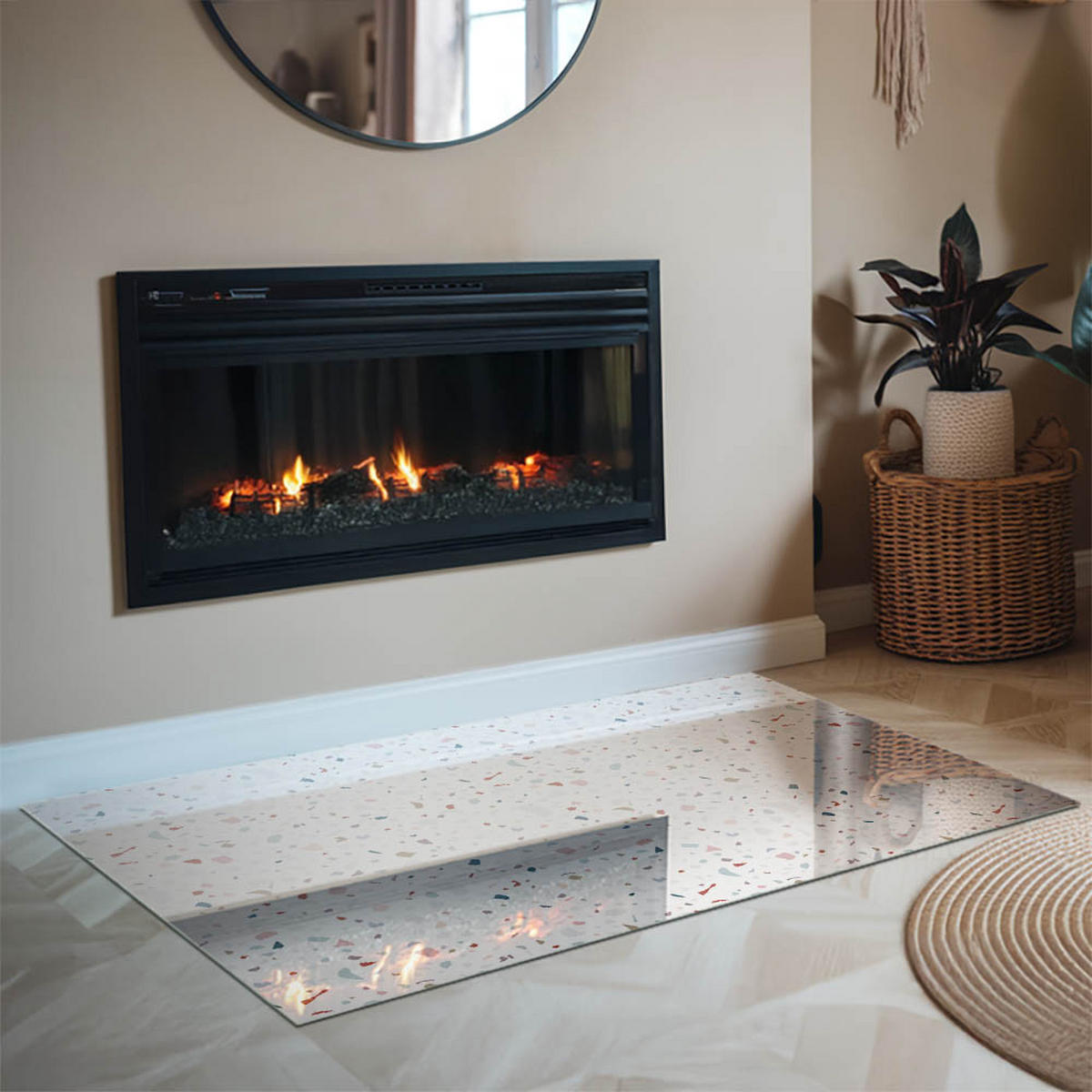 GLASPLATTE für Kamin 120x80 cm - Weiß, Glas (120/80/0.4cm) - TULUP