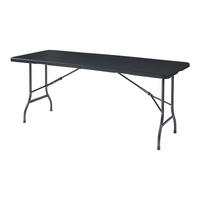 KLAPPTISCH Mark - Schwarz, Kunststoff/Metall (75/180/72cm) - [en.casa]