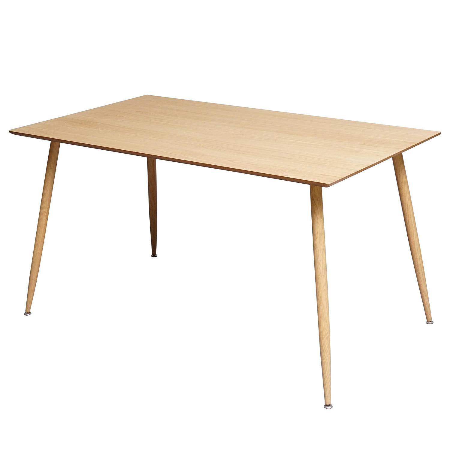 ESSTISCH - Echtholzfurnier / Metall - Eichefarben, Holzwerkstoff/Metall (80/140/75cm) - home24