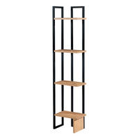 STANDREGAL Bjergsted - Walnussfarben/Schwarz, Holzwerkstoff/Metall (36/150/21cm) - [en.casa]