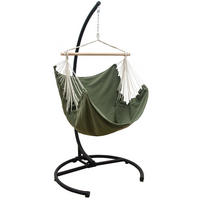 XL-HÄNGESESSEL inkl. Gestell bis 150kg, 210cm, Olive - Schwarz, Metall (110/210/125cm) - Amanka