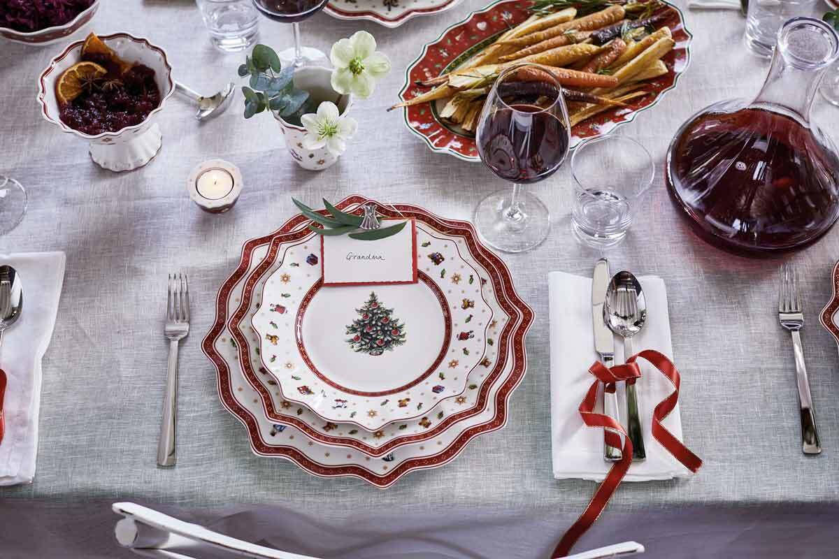 TELLER-SET Toy's Delight weiß-rot - Rot/Weiß, Keramik (28.5/30.5/29.5cm) - Villeroy & Boch