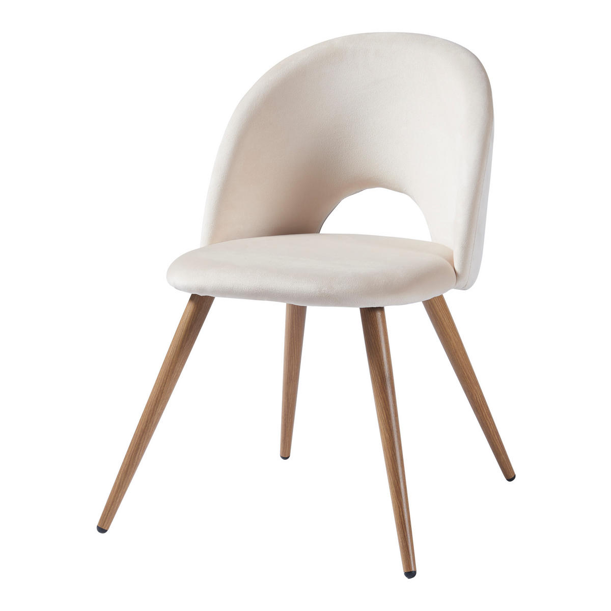 ESSZIMMERSTUHL-SET 2 TLG. Karijoki - Beige/Braun, Textil/Metall (50/77/55cm) - [en.casa]