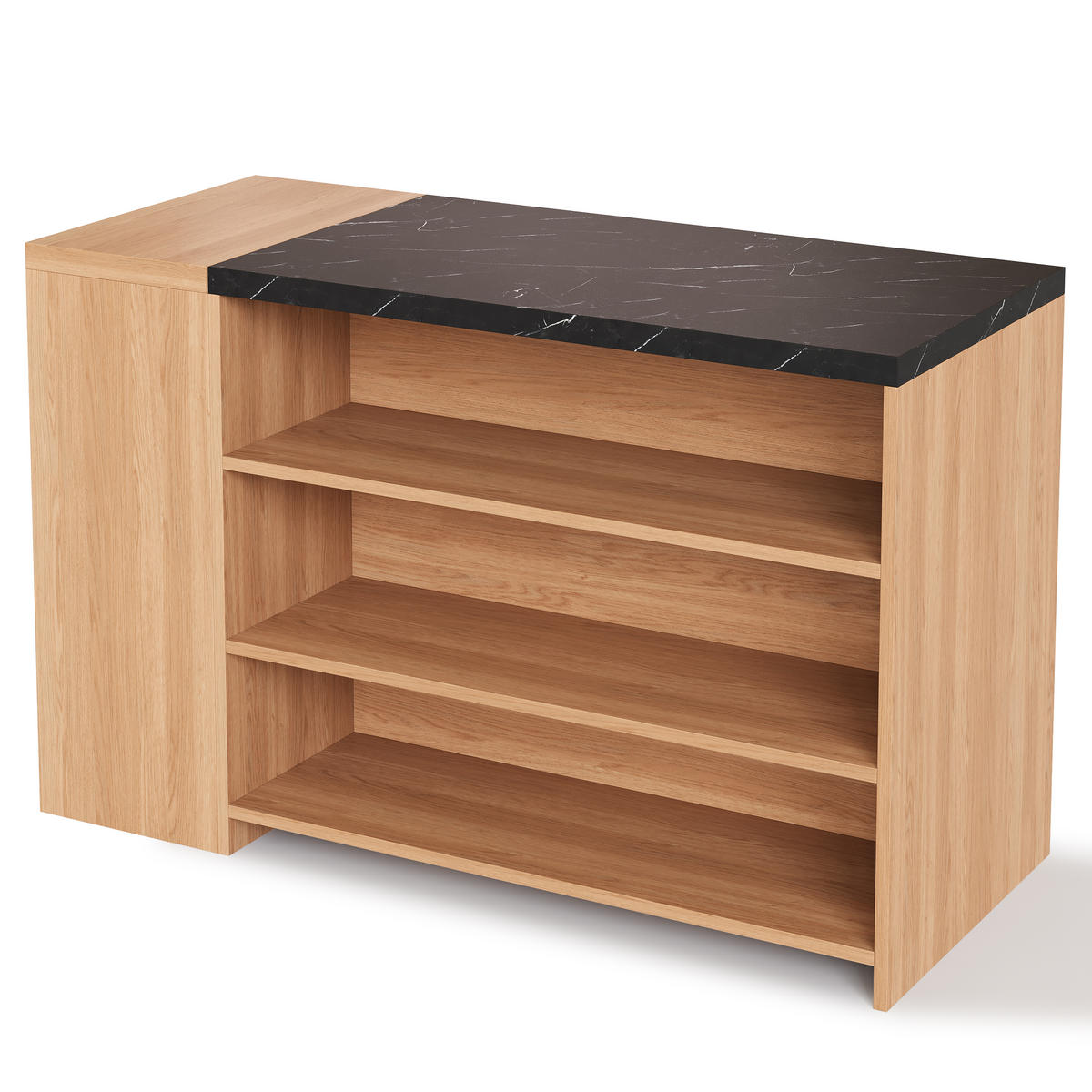 BARTISCH Schwarz-Eiche 140/60/90 cm - Schwarz, Holzwerkstoff (140/90/60cm) - PANGIVO