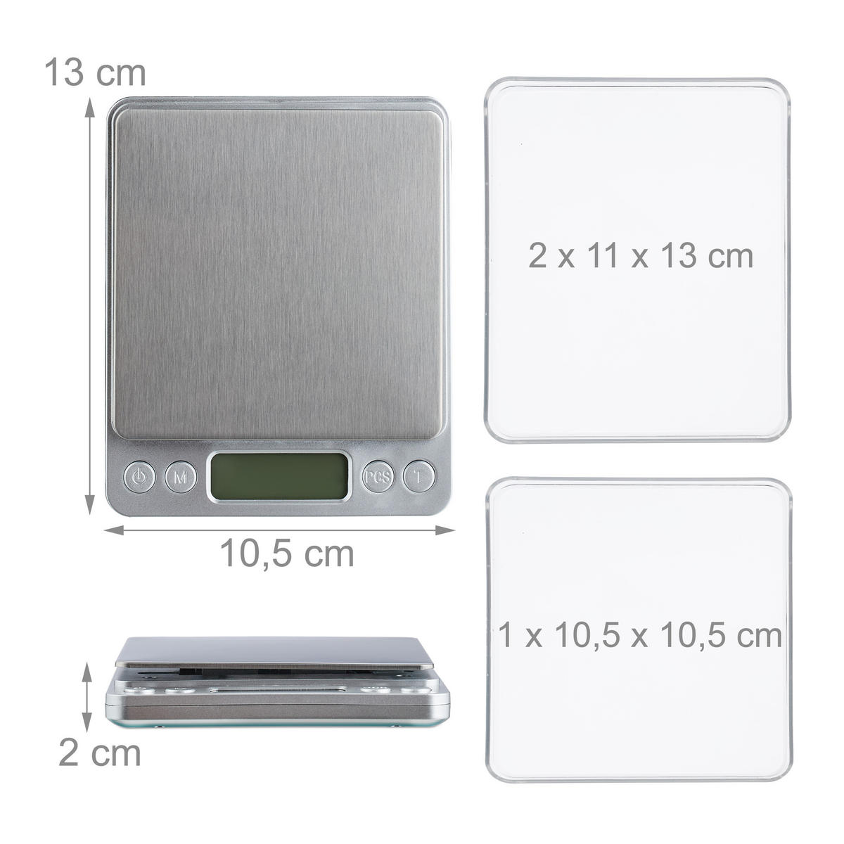 FEINWAAGE - Silberfarben, Kunststoff/Metall - Relaxdays