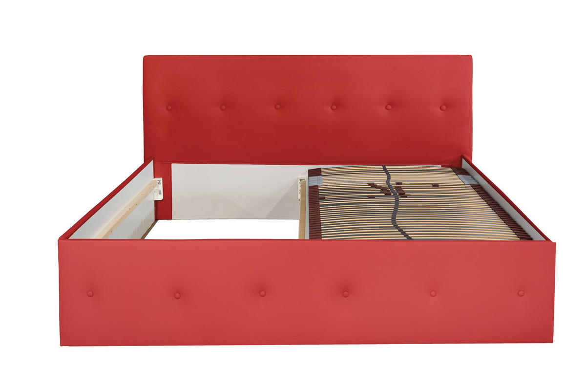 POLSTERBETT Atalanta Rot 180 x 200 x 40 cm Ohne Matratze und Lattenrost - Rot, Holz (180/200cm) - Halmon Schlafkomfort Betten 