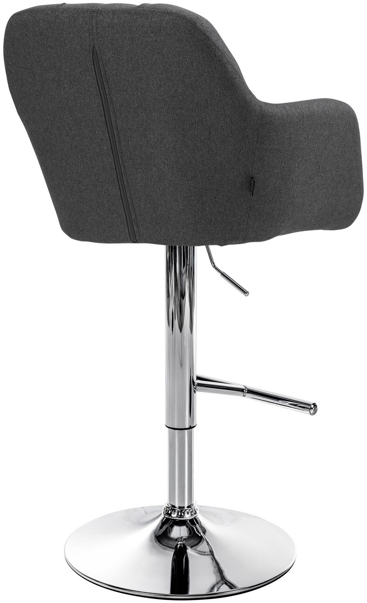 BARHOCKER Nardo Stoff chrom dunkelgrau - Chromfarben/Dunkelgrau, Textil/Metall (57/118/59cm) - TPFLiving
