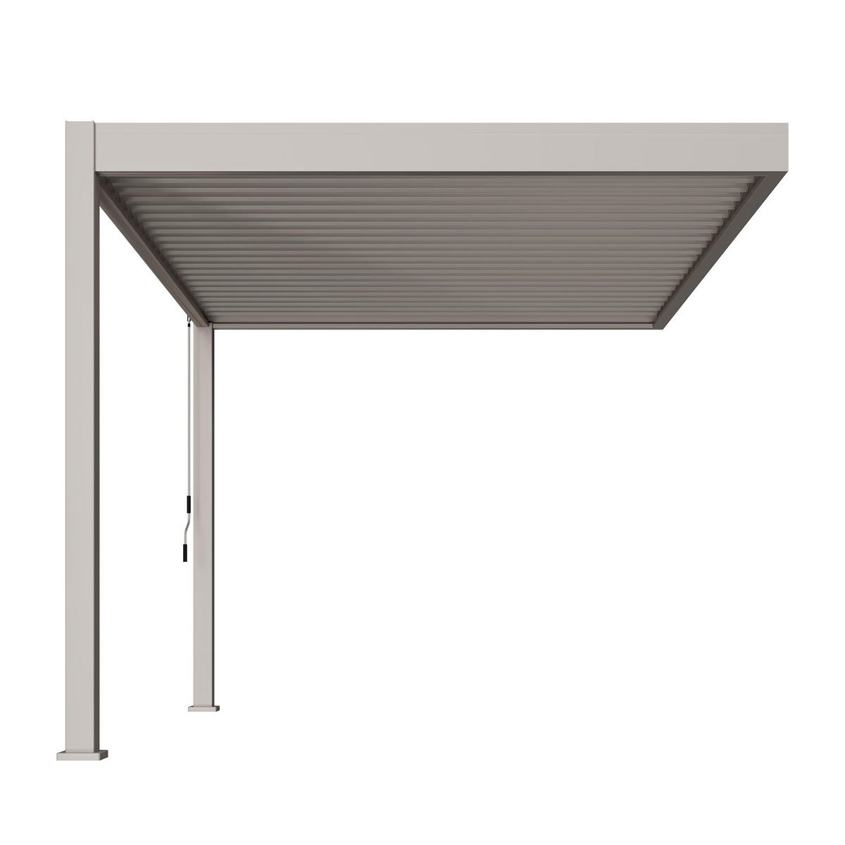 WANDPERGOLA Deluxe Wand Pavillon Terrassenüberdachung Aluminium 3 x 3,6 M Ivory Sand - Weiß, Metall (360/255/300cm) - WEIDE
