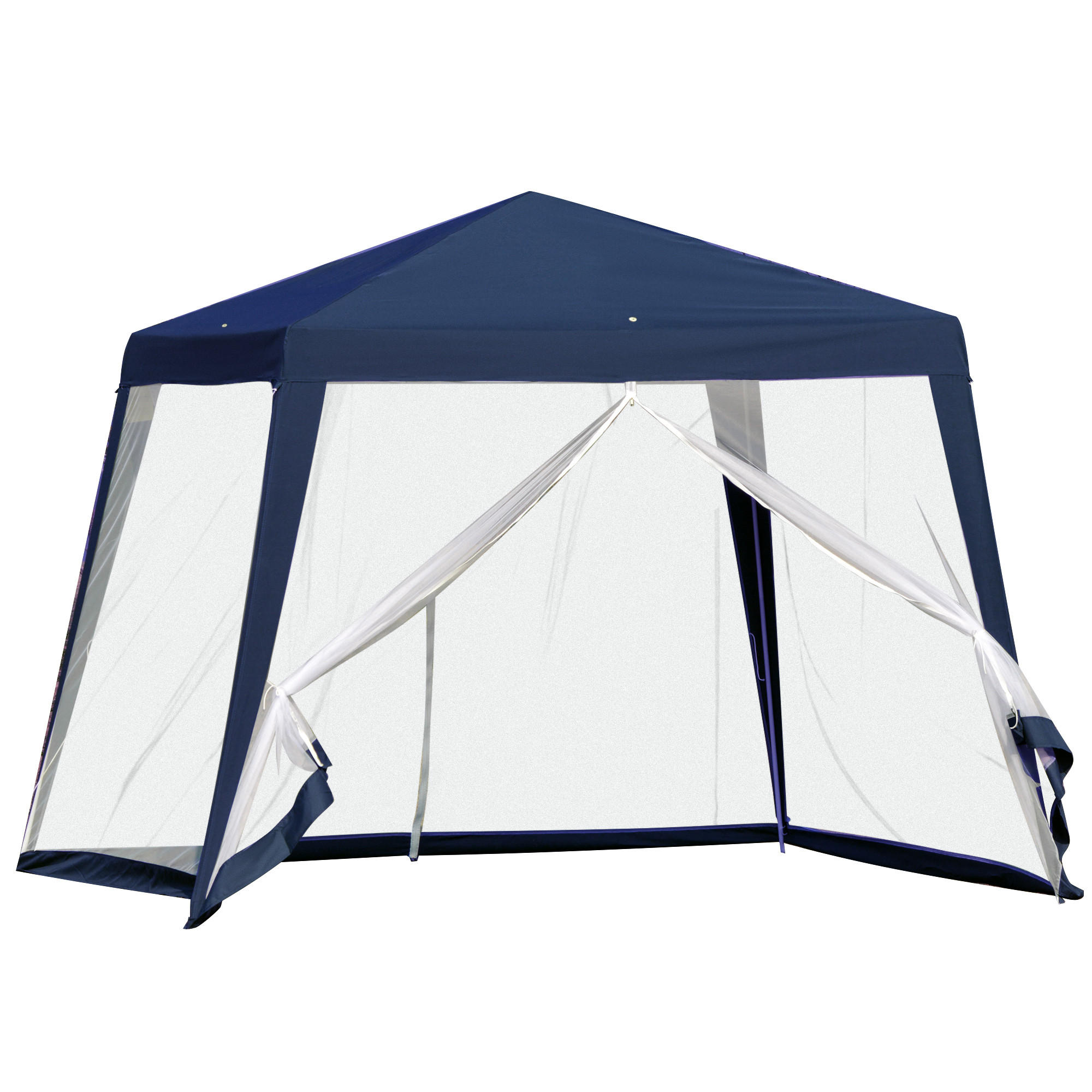 GARTENPAVILLON Metall + Polyester Blau - Blau, Kunststoff/Metall (300/245/300cm) - Outsunny