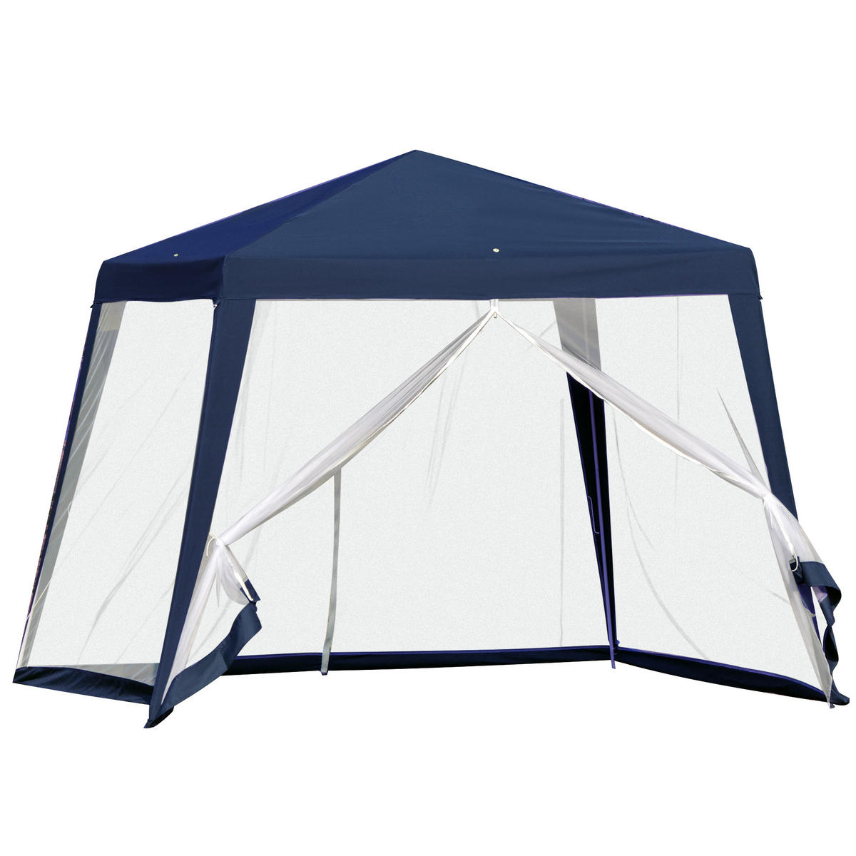 GARTENPAVILLON Metall + Polyester Blau - Blau, Kunststoff/Metall (300/245/300cm) - Outsunny