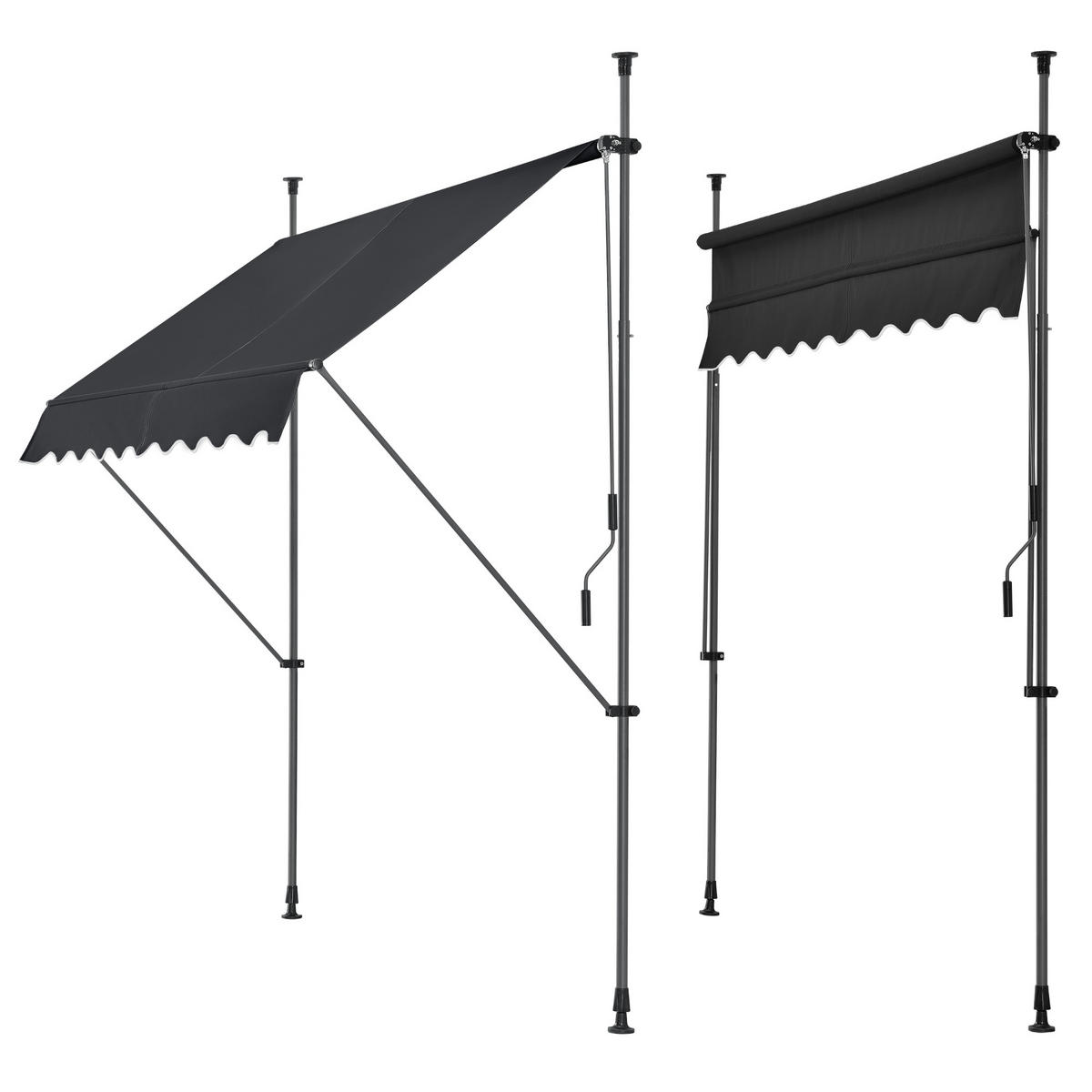 KLEMMMARKISE Stem - Schwarz, Textil/Metall (200/309/120cm) - pro.tec