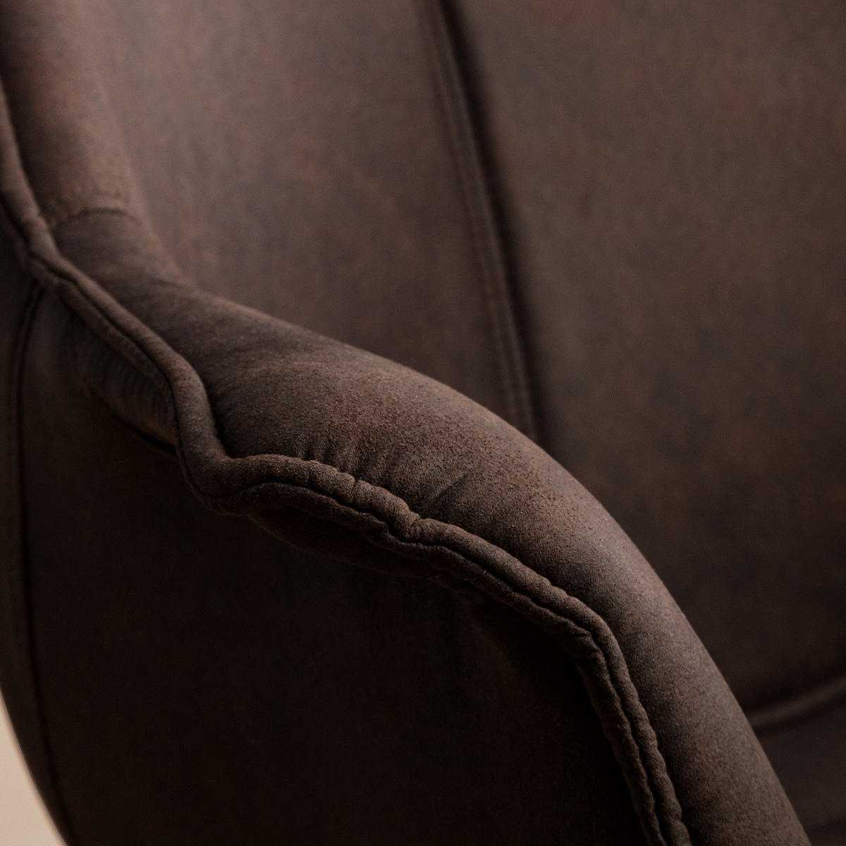 ARMLEHNENSTUHL - Metall - Dunkelbraun, Textil (70/81/64cm) - home24