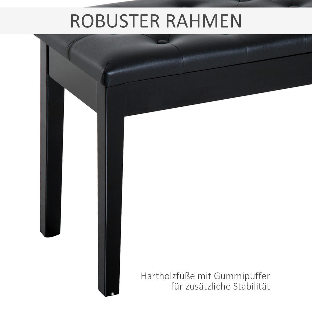 KLAVIERHOCKER, Klavierbank, Schwarz - Schwarz, Holz (36/50/76cm) - HOMCOM