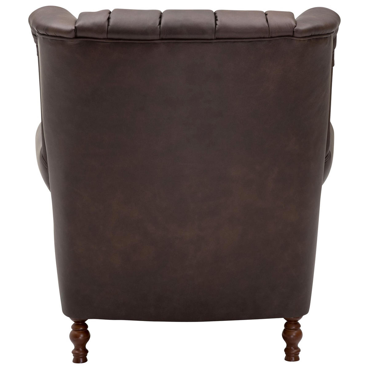 OHRENBACKENSESSEL Katreen Echtleder (Antikoptik) braun - Braun, Leder (90/101/91cm) - 58aufmkessel