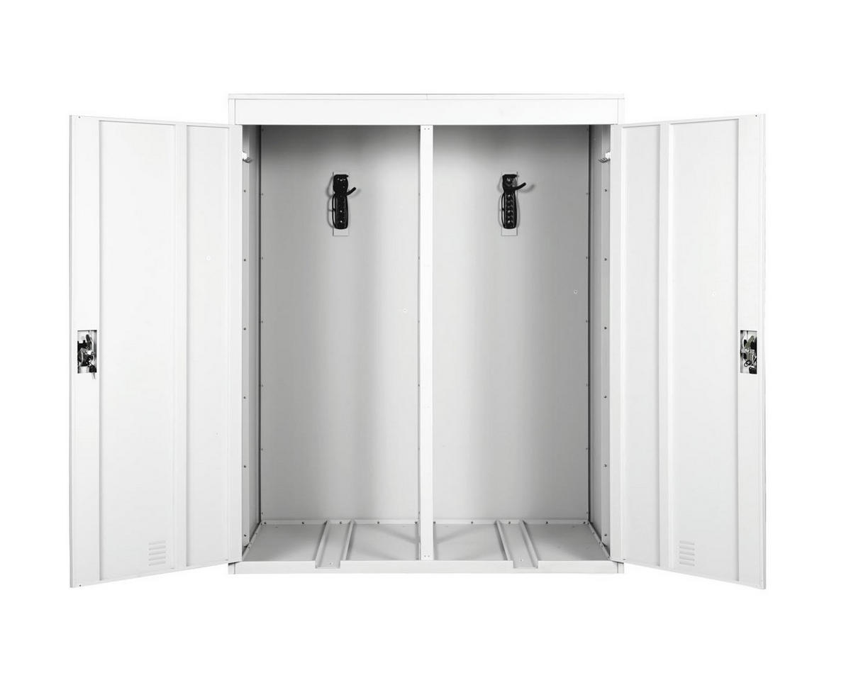 2ER-FAHRRADGARAGE rechteckig Hellgrau - Hellgrau, Metall (157/192/122cm) - MCW