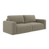 3-SITZER SOFA mit Schlaffunktion Strukturstoff Stoff Beige - Beige/Schwarz, Kunststoff/Textil (244/79/102cm) - Makamii