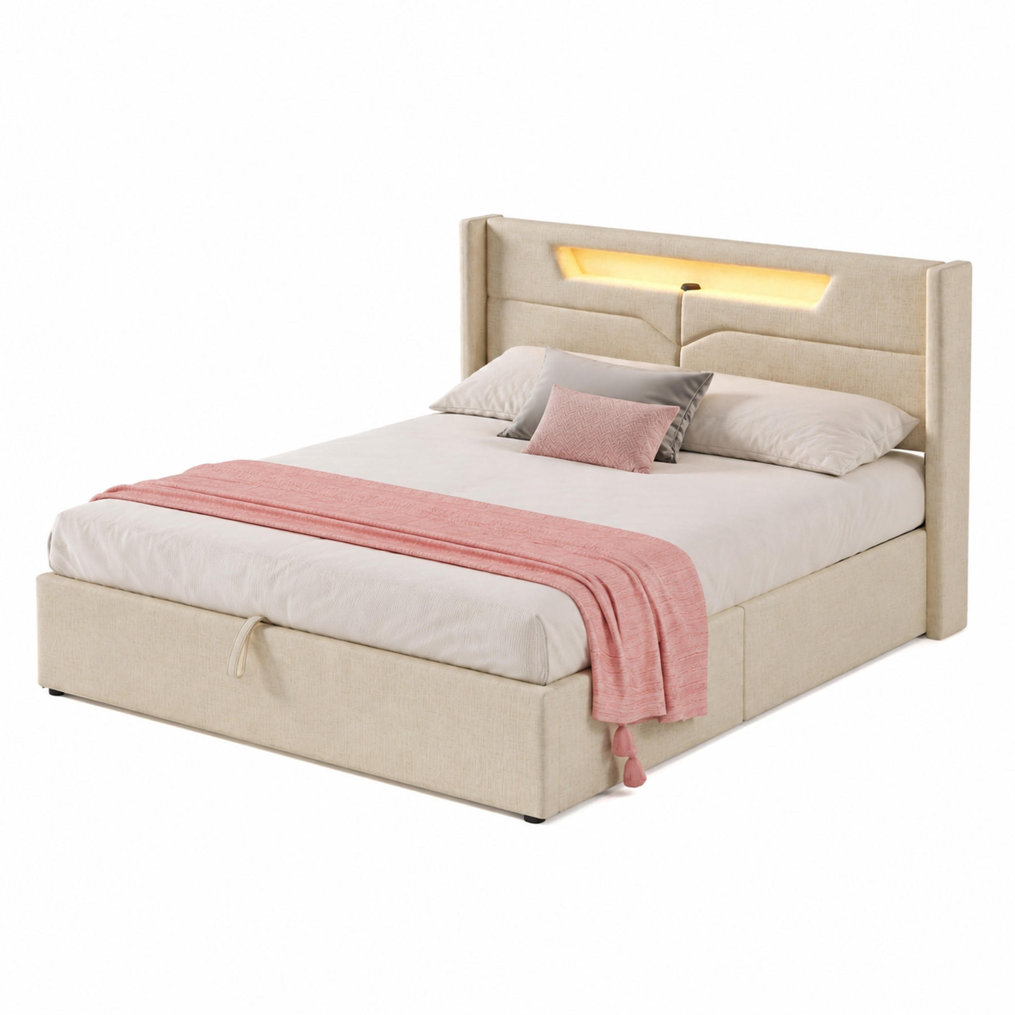 Beauniv Polsterbett Beige 140x200 cm