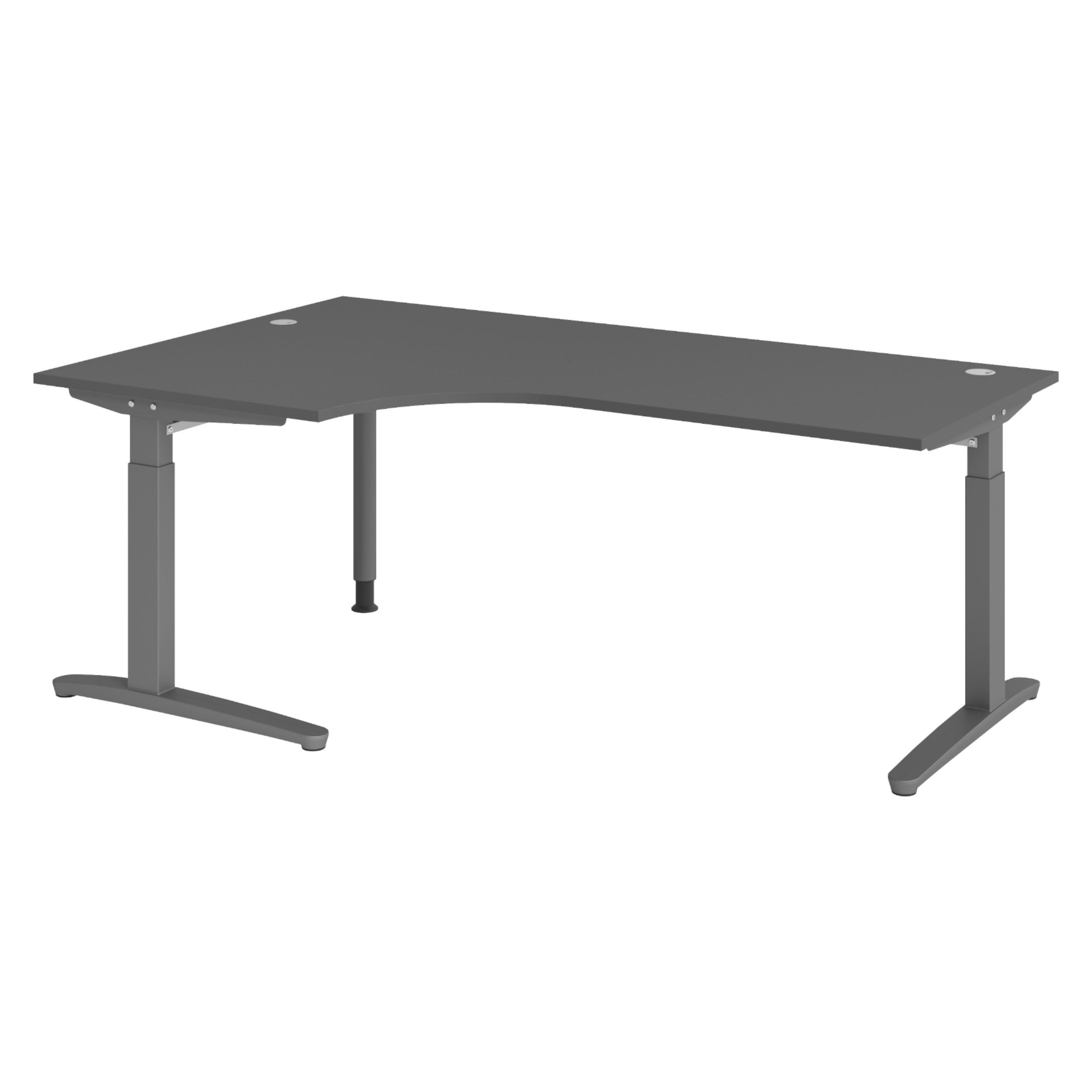 bümö Schreibtisch Graphit, Graphit 200x74x120 cm