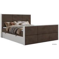 KONTINENTÁLNÍ POSTEL DELVIT DUO 140/200 - Hnědá Samet - Topper Visco - H3 - černá/hnědá, textil/plast (140/200cm) - MKS