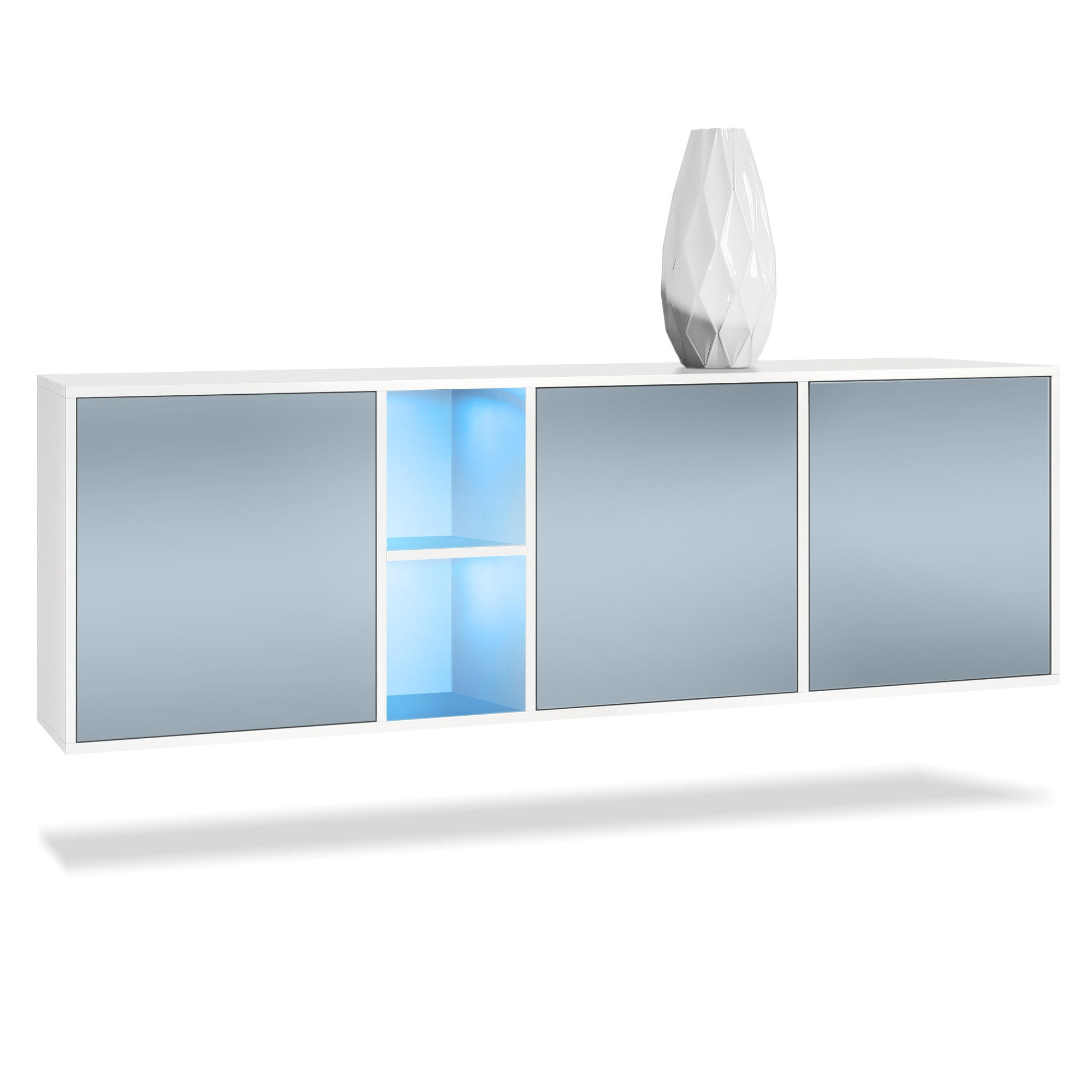 SIDEBOARD Cuba Türen in Denim - Pastellblau, Holzwerkstoff (182/53/35cm) - Vladon