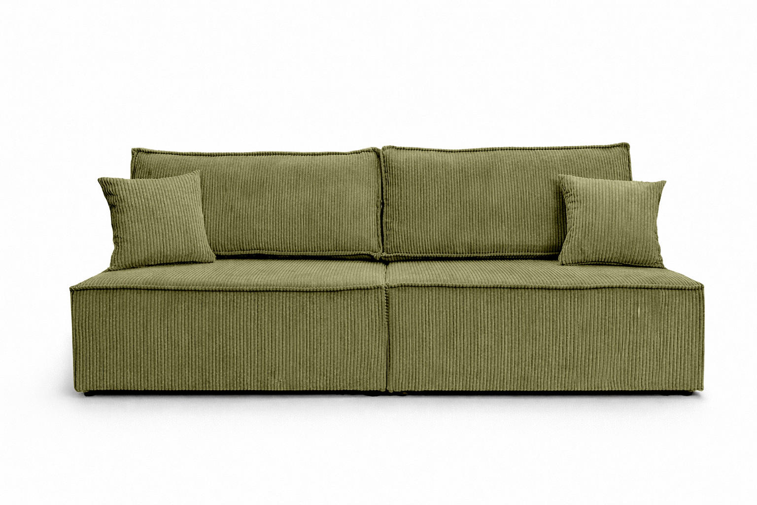 Kaiser Möbel POHOVKA s funkcí spaní a úložným prostorem, manšestrová tkanina Poso, Olivová, BEST MINI