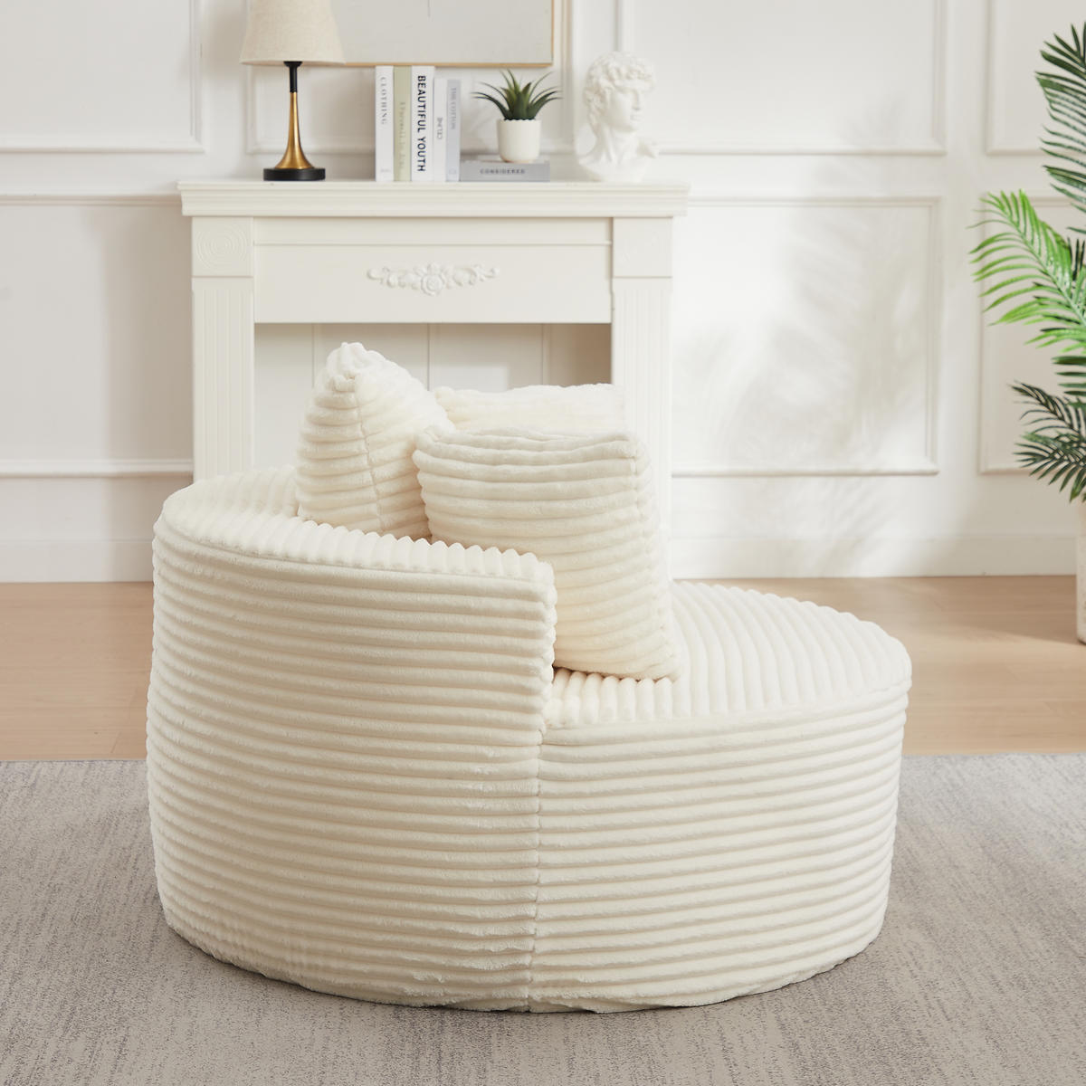 SESSEL DE-34516 minimalistisch mit 3 Kissen Beige - Beige, Textil (110/82/110cm) - ComfortXL