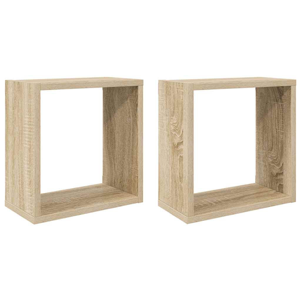 WÜRFELREGALE 2er Set Sonoma-Eiche 30/15/30 Cm - Braun, Holzwerkstoff (30/30/15cm) - vidaXL