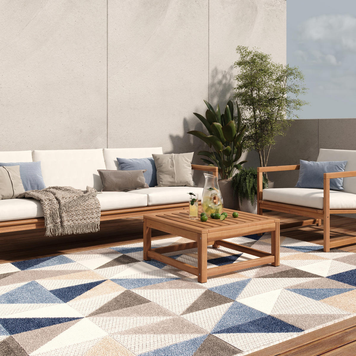 TEPPICH PATIO Grau 120/170 cm - Grau, Kunststoff (120/170cm) - Tapiso