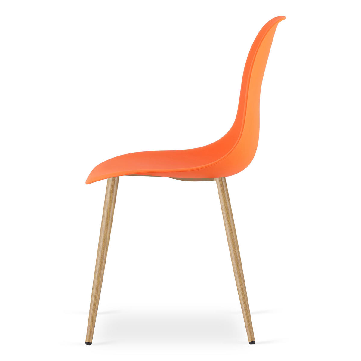 ESSZIMMERSTUHL KALEO orangefarbener Sitz, natürliche Beine - Orange/Naturfarben, Kunststoff (46/84/51cm) - Valora
