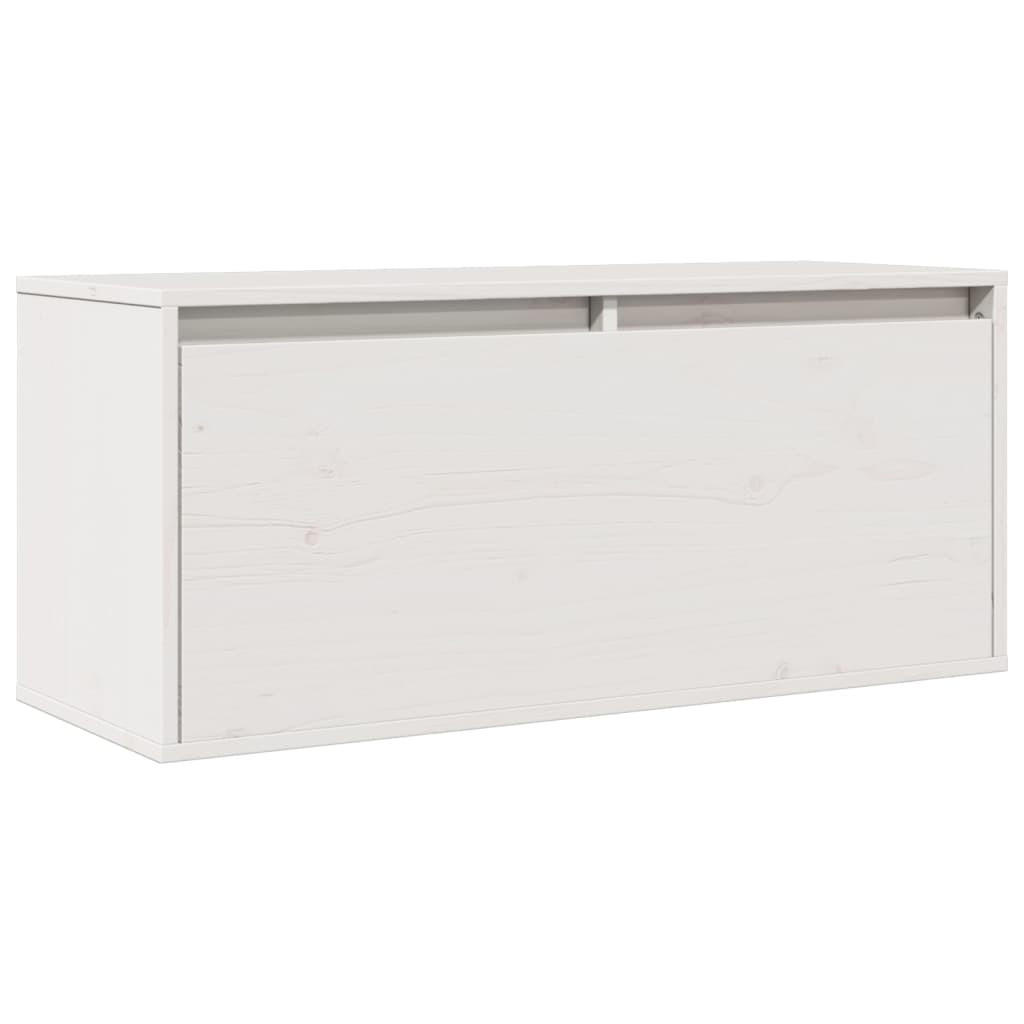 WANDSCHRANK Weiß 80/30/35 Cm Massivholz Kiefer - Weiß, Holz (80/35/30cm) - vidaXL