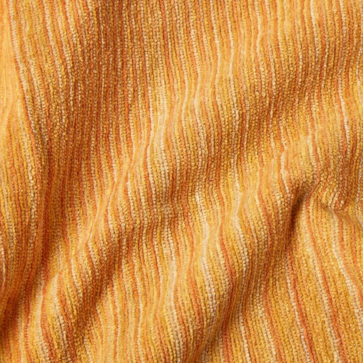 WOHNDECKE Chenille 220/240 cm, 100% Baumwolle gestreift - Dunkelorange, Textil (220/240cm) - Homescapes
