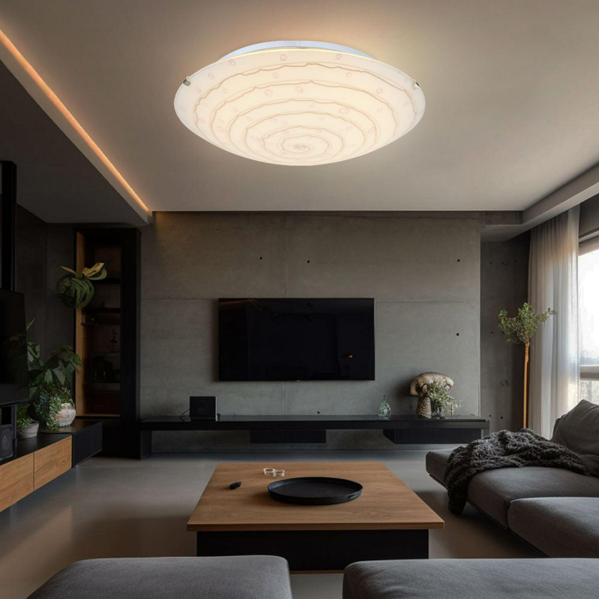 LED DECKENLEUCHTE Metall Weiß Opal - Weiß, Glas (30/30/10cm) - Globo Lighting