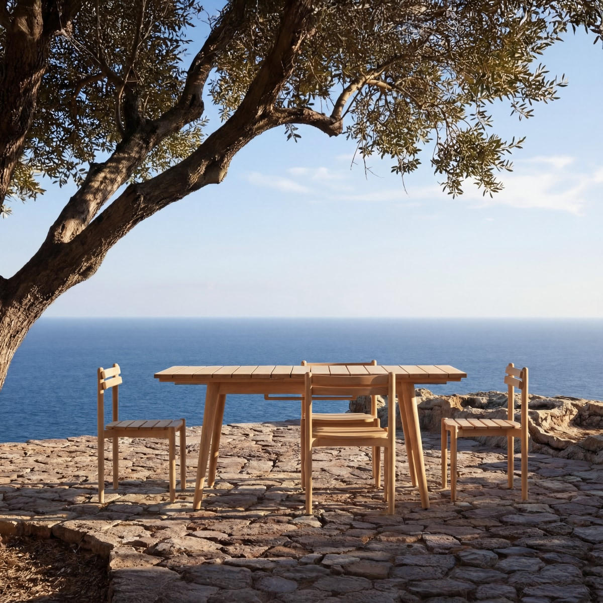 GARTENMÖBEL-SET 3-tlg Vadim Natur aus Teak - Naturfarben, Holz - Tikamoon