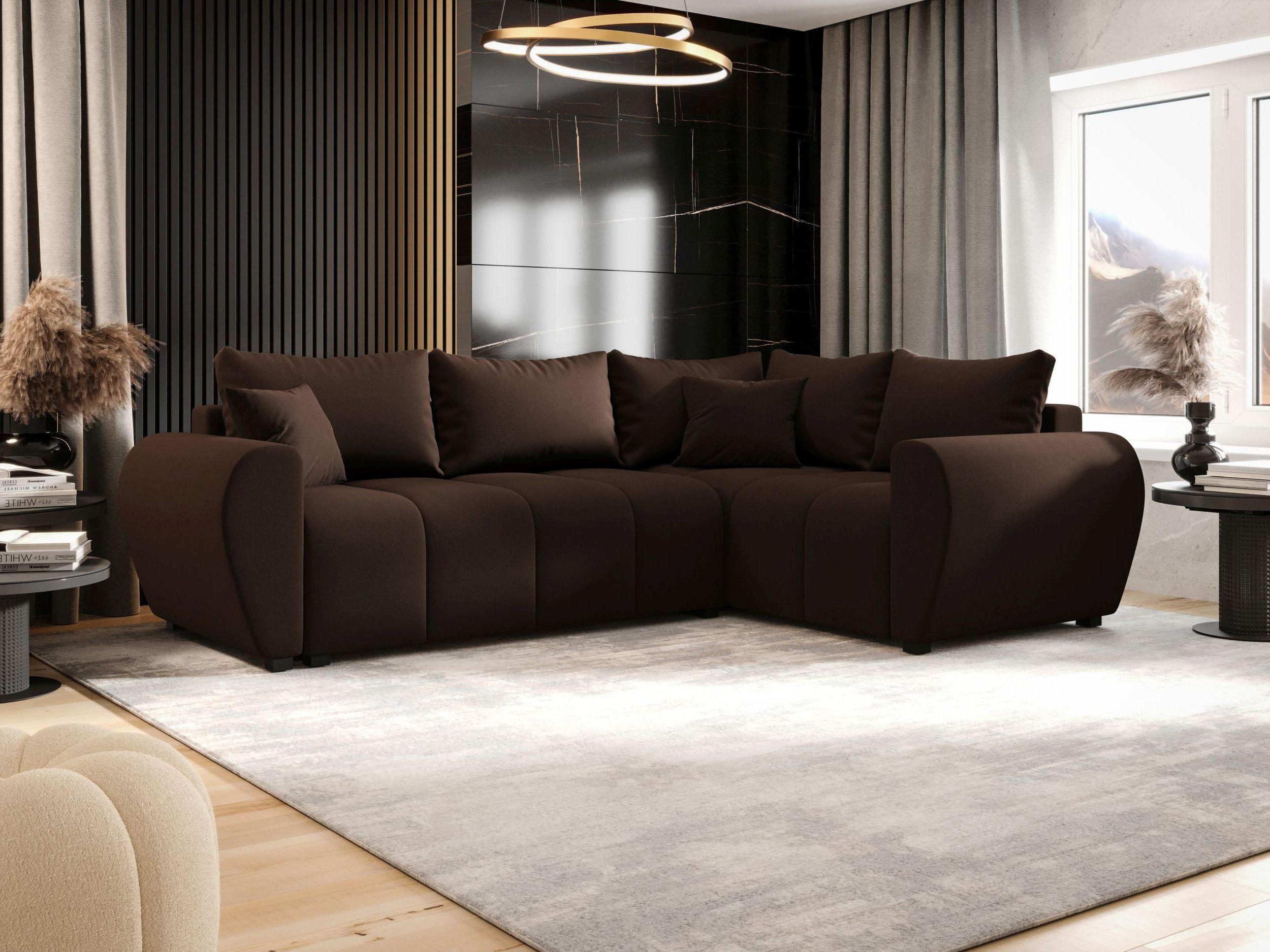 ECKSOFA MOLISA L Cosmic 800 Rechts mit Schlaffunktion - Braun, Textil (245/145cm) - Bedante