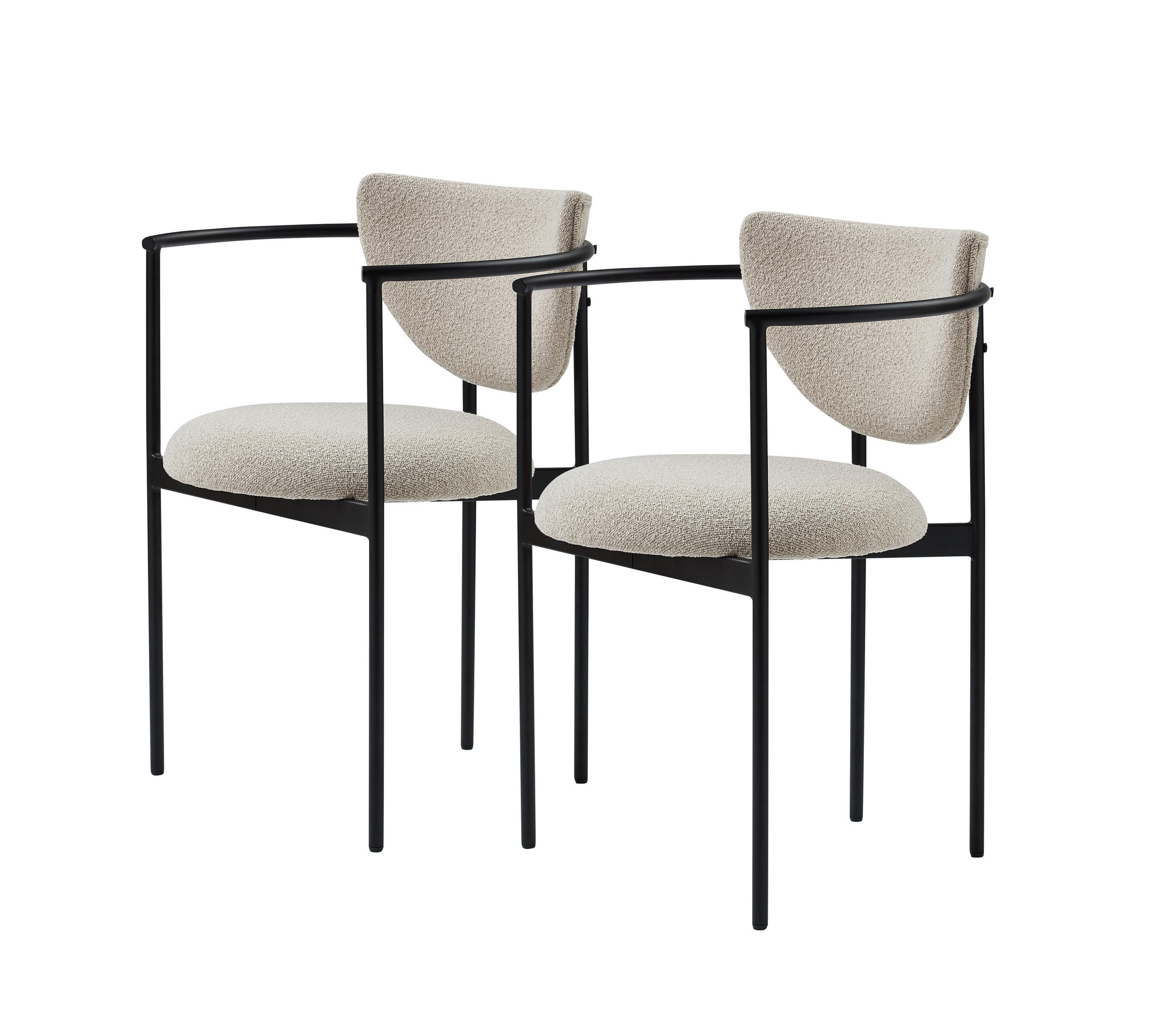 ComfortXL Armlehnstuhl-Set Beige, Schwarz 60x56x78 cm
