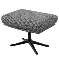 HOCKER mit Kreuzfuß - Schwarz/Grau, Textil/Metall (54/41/41cm) - home24