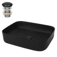 WASCHBECKEN - Schwarz, Keramik (51/13.5/40.5cm) - ML-DESIGN