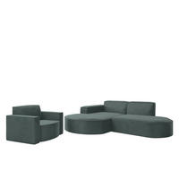 SOFASET Palma Ecksofa Sessel Opera - Smaragdgrün, Holzwerkstoff/Textil (236/78/165cm) - Fun Möbel