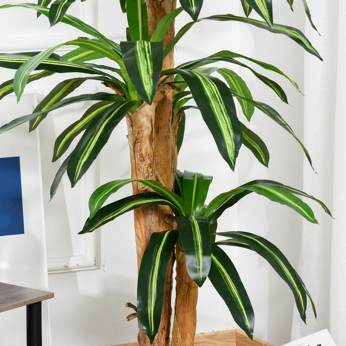 KUNSTPFLANZE, Künstliche Drachenbaum-Pflanze, 66 Moosblätter, für Garten & Büro, Ø20x160 cm, Grün - Multicolor, Kunststoff (160cm) - FORIOUS