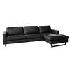 ECKSOFA VILNIUS Schwarz Lederfaserstoff - Schwarz, Leder/Metall (286/170cm) - KAWOLA