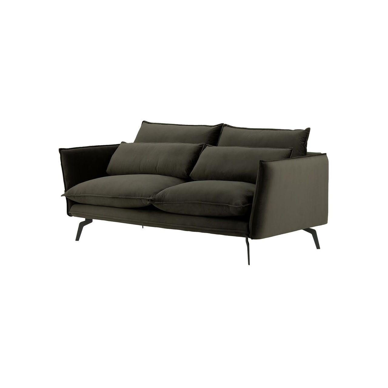 SOFA Layla 2,5-Sitzer-Velluto 20 - Schwarz, Holz/Textil (197/95/98cm)