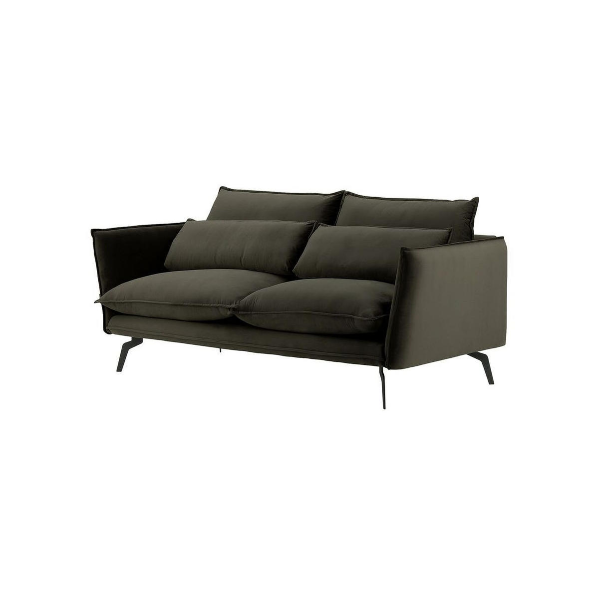 SOFA Layla 2,5-Sitzer-Velluto 20 - Schwarz, Holz/Textil (197/95/98cm)