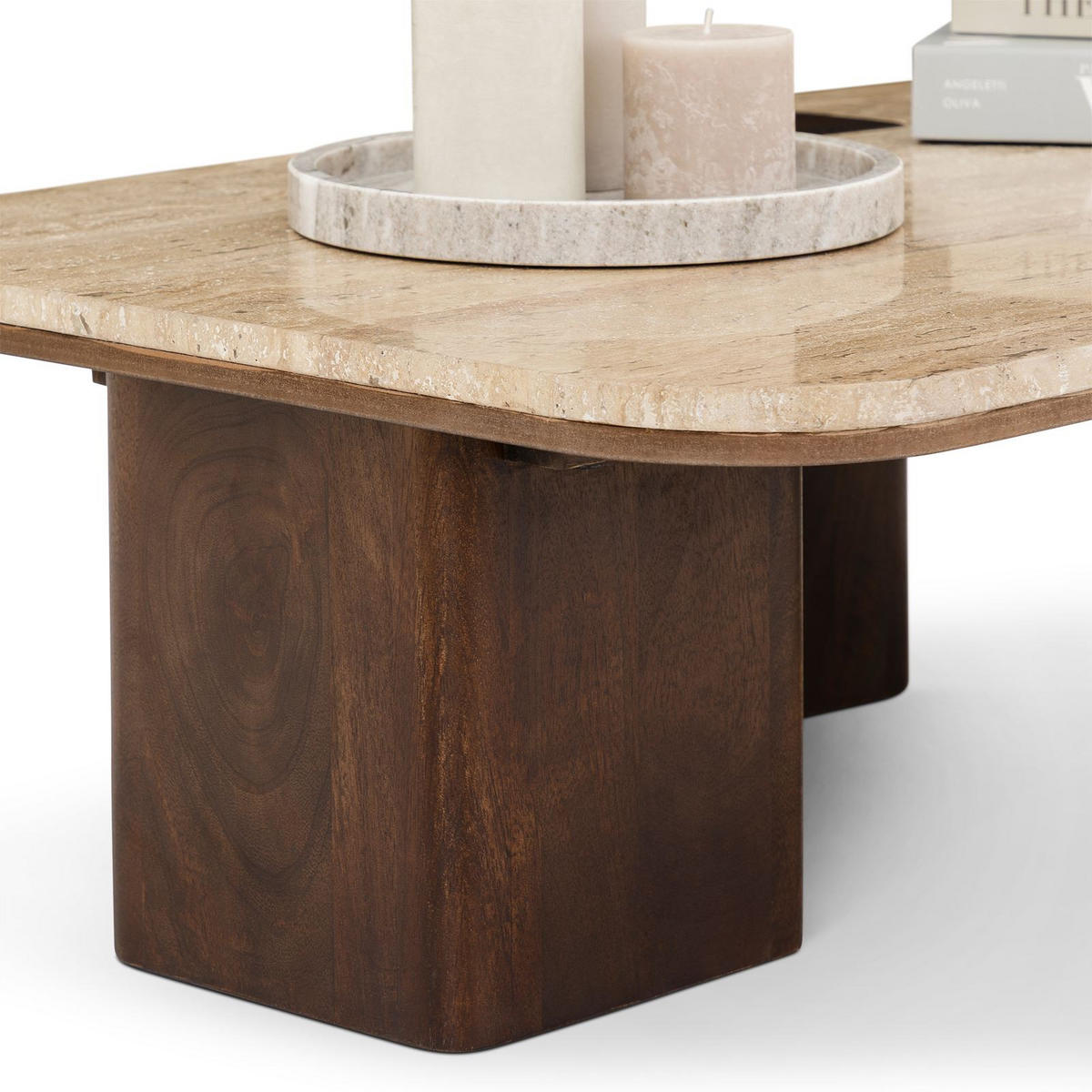 COUCHTISCH SURAT braun/beige - Beige/Braun, Naturmaterialien/Holz (60/100/27cm) - IDIMEX